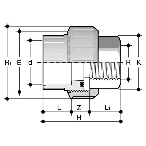 BIFXC_FKM - Adaptor union