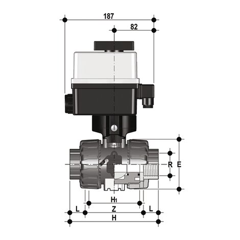 VKRNV/CE 24 V AC/DC 4-20 mA - Regulating ball valve DN 10:50