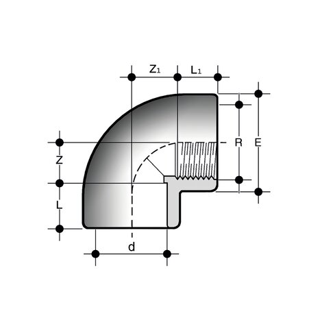 GIFV - ISO-BSP Disegno tecnico del raccordo raccordi di passaggio