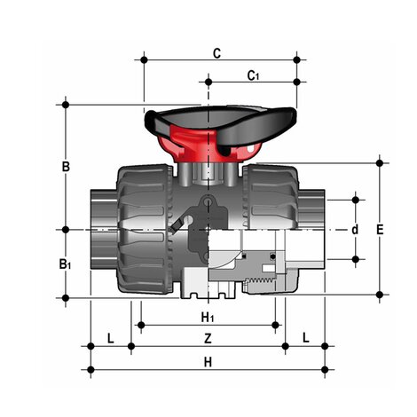 VKDIV/SHX - Valvola a sfera a 2 vie DUAL BLOCK® DN 10:50