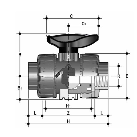 Disegno tecnico VKDFM DN 10:50