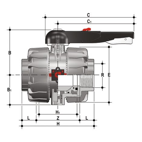 VKDNV - DUAL BLOCK® 2-way ball valve DN 65:100