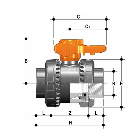 VXEGV - Valvola a sfera a 2 vie Easyfit DN 10:50