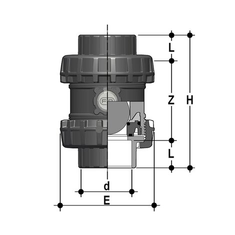 SXELV - Valvola di ritegno bighiera Easyfit a sfera DN 65:100