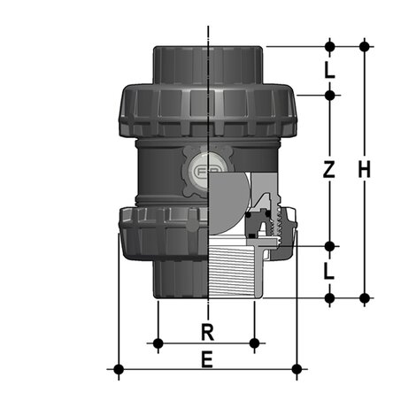 SXEFC - VALVOLA DI RITEGNO BIGHIERA EASYFIT A SFERA DN 65:100