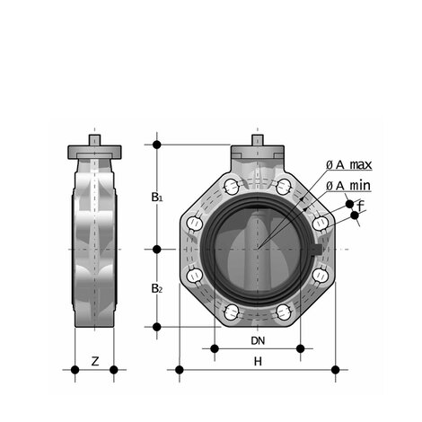 FKOF/FM - Butterfly valve DN 40:400