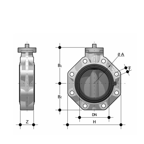 FKOV/FM LUG ISO-DIN - Valvola a farfalla DN 40:400