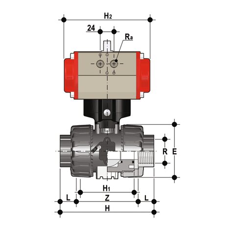 VKDNC/CP NC - VALVOLA A SFERA A 2 VIE DUAL BLOCK® A COMANDO PNEUMATICO DN 10:50