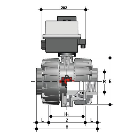 VKDGV/CE 90-240 V AC - Electrically actuated ball valve DN 65:100