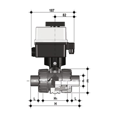 VKRDM/CE 90-240 V AC 4-20 mA - Valvola di regolazione a sfera DN 10:50