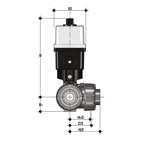 quote comuni - Valvola a sfera a 3 vie DUAL BLOCK® a comando elettrico DN 10:50