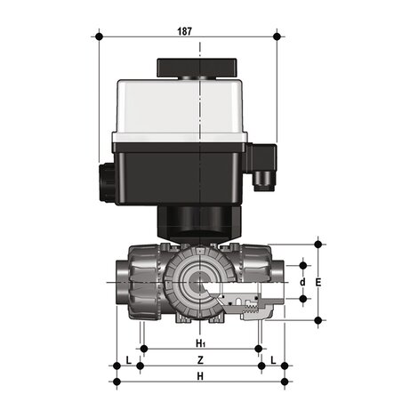 TKDAV/CE 24 V AC/DC - valvola a sfera a 3 vie DUAL BLOCK® a comando elettrico DN 10:50