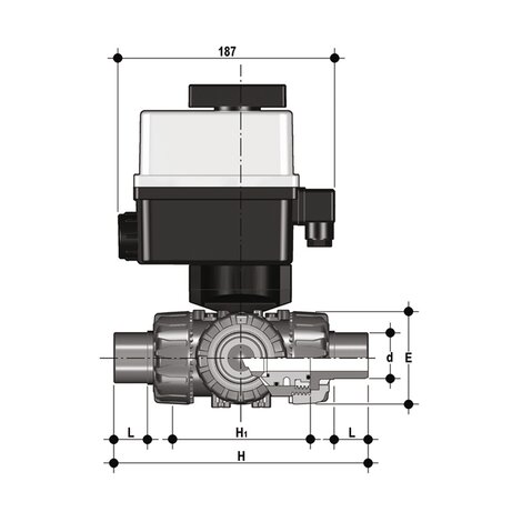 TKDDM/CE 90-240 V AC - VALVOLA A SFERA A 3 VIE DUAL BLOCK® A COMANDO ELETTRICO DN 10:50