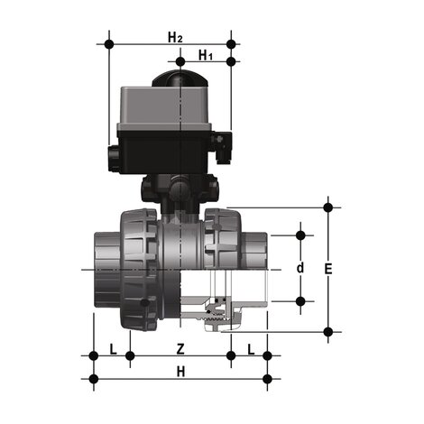 VXEJV/CE 90-240 V AC - valvola a sfera a 2 vie EASYFIT a comando elettrico DN 65:100