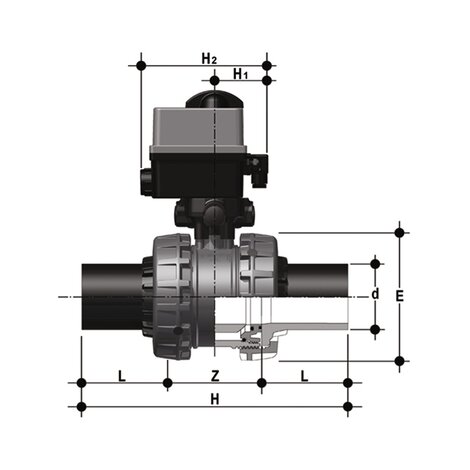 VXEBEV/CE 24 V AC/DC - electrically actuated  EASYFIT 2-way ball valve