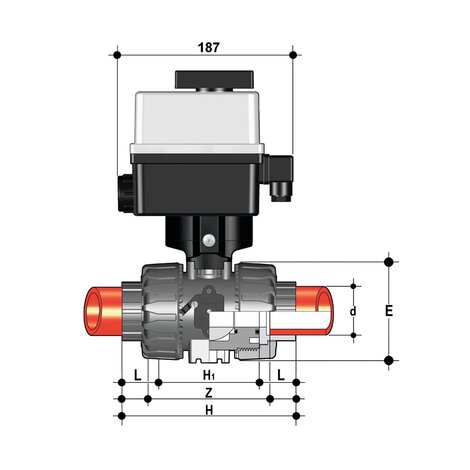 VKDIM/CE 90-240 V AC - VALVOLA A SFERA A 2 VIE DUAL BLOCK® A COMANDO ELETTRICO DN 10:50