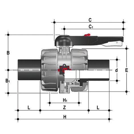 Disegno tecnico VKDBE DN 65:100