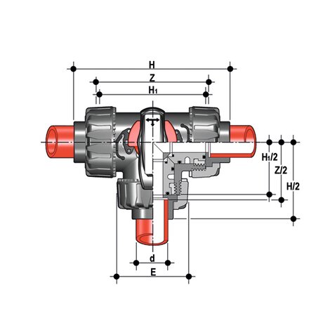 TKDIM - DUAL BLOCK® 3-way ball valve DN 15:50