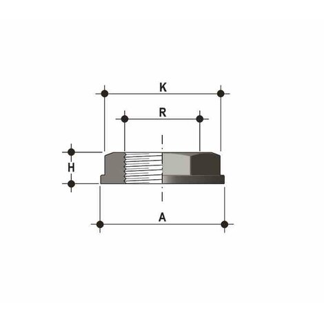 Disegno tecnico del dado con filettatura cilindrica JFV