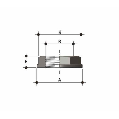 Disegno tecnico del dado con filettatura cilindrica JFV