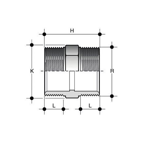 Disegno tecnico del nipplo NFV