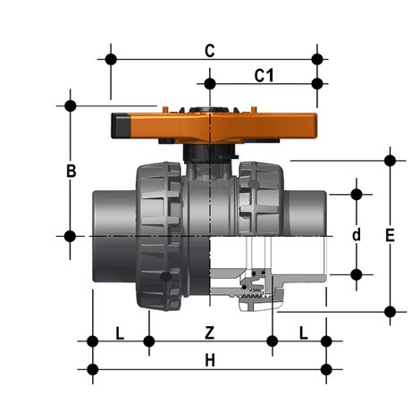 VXEJV - Easyfit 2-way ball valve DN 65:100