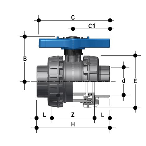 VEEAV - Easyfit 2-way ball valve DN 65:100