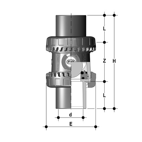 SXEJV - Valvola di ritegno bighiera Easyfit a sfera DN 10:50