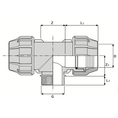 516 - T filettato maschio