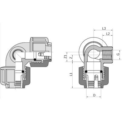 527 - Gomito con derivazione