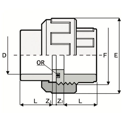 1V210 - True union foot spheric ball valve DN 10:100