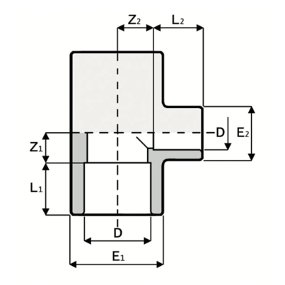 TR1 - 90° reducing tee