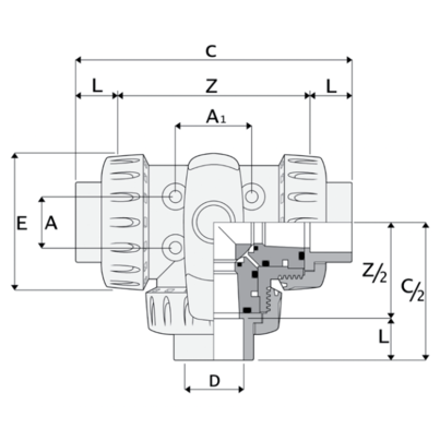3V930 - Three-way ball valve