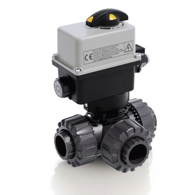 TKDLV/CE 24 V AC/DC - Electrically actuated DUAL BLOCK® 3-way ball valve DN 10:50