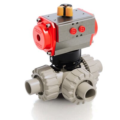 LKDDM/CP SA - Valvola a sfera a 3 vie DUAL BLOCK® a comando pneumatico DN 10:50