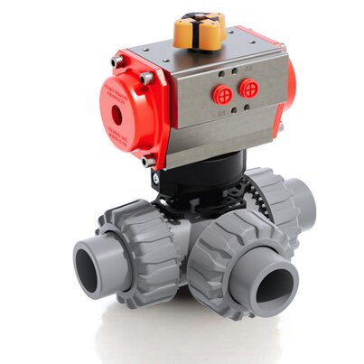 TKDAC/CP DA - Valvola a sfera a 3 vie DUAL BLOCK® a comando pneumatico DN 10:50