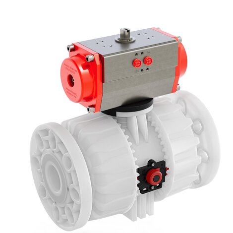 VKDOF - VKDOAF /CP DA - Pneumatically actuated ball valve DN 65:100