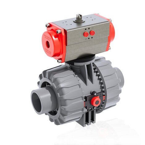 VKDDC/CP NO - Pneumatically actuated ball valve DN 65:100
