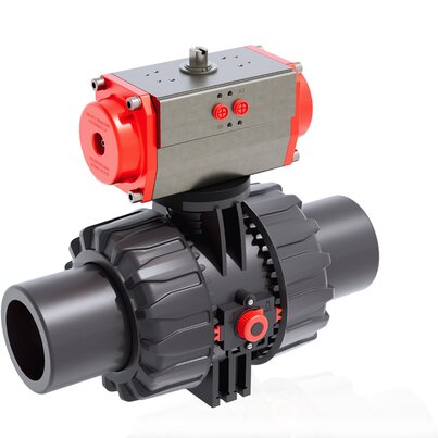 VKDJV/CP DA - Valvola a sfera a 2 vie DUAL BLOCK® a comando pneumatico DN 65:100