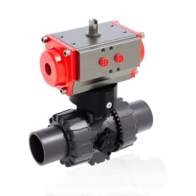 VKDJV/CP NC - Valvola a sfera a 2 vie DUAL BLOCK® a comando pneumatico DN 10:50