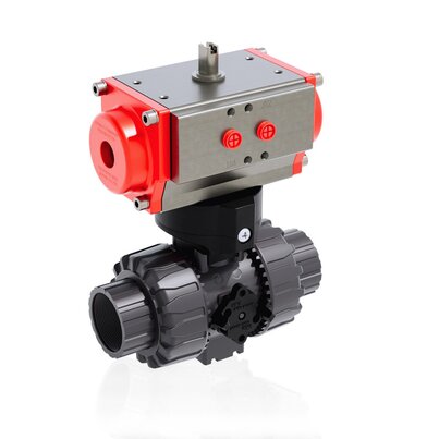 VKDNV/CP DA - Valvola a sfera a 2 vie DUAL BLOCK® a comando pneumatico DN 10:50