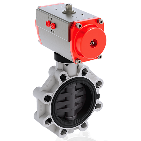 FKOV/CP NC - Pneumatically actuated butterfly valve DN 80:200