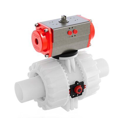 VKDBF/CP DA - Valvola a sfera a 2 vie DUAL BLOCK® a comando pneumatico DN 65:100