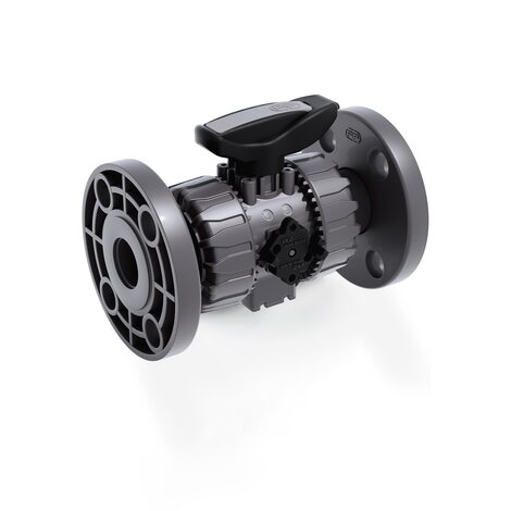 Render della valvola a sfera a 2 vie DUAL BLOCK® VKDOV - DN 10:50 in PVC-U