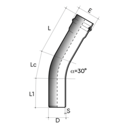 Curva POWER-LOCK 30° M/F PN10 