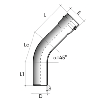 Curva POWER-LOCK 45° M/F PN10 