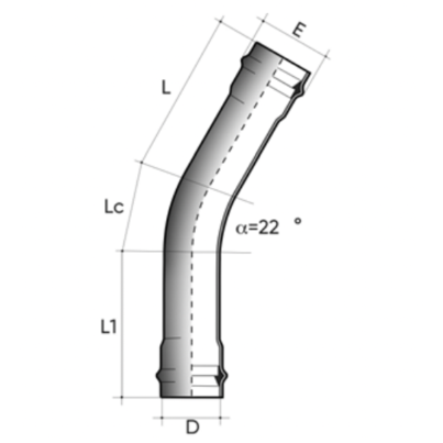 Curva POWER-LOCK 22° F/F PN10 