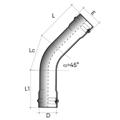 Curva POWER-LOCK 45° F/F PN16