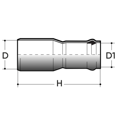 Aumento M/F con anello di gomma PN10