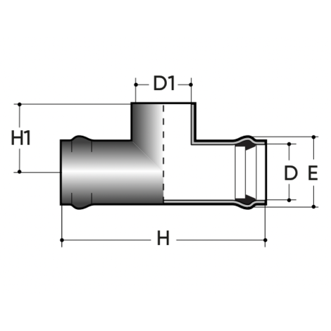 90° tee for PN10 gluing 90° tee for PN10 gluing